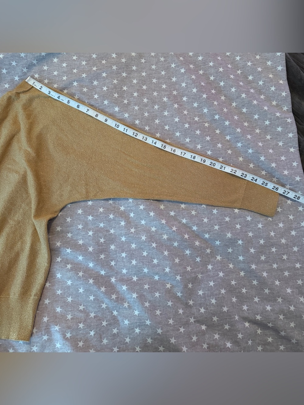 INC long sleeve gold metallic Crewneck top / size M - Picture 8 of 8